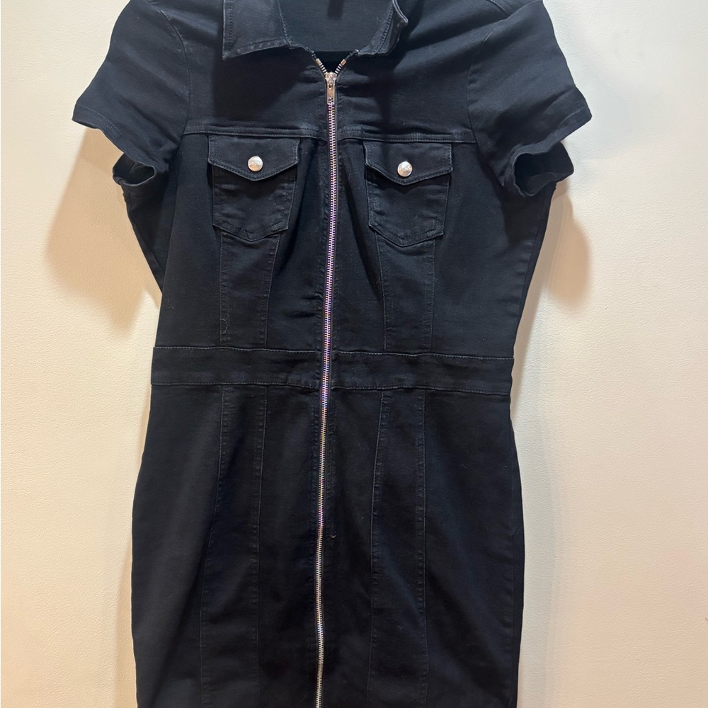 Guess Black Zip-Up Dress Size M
